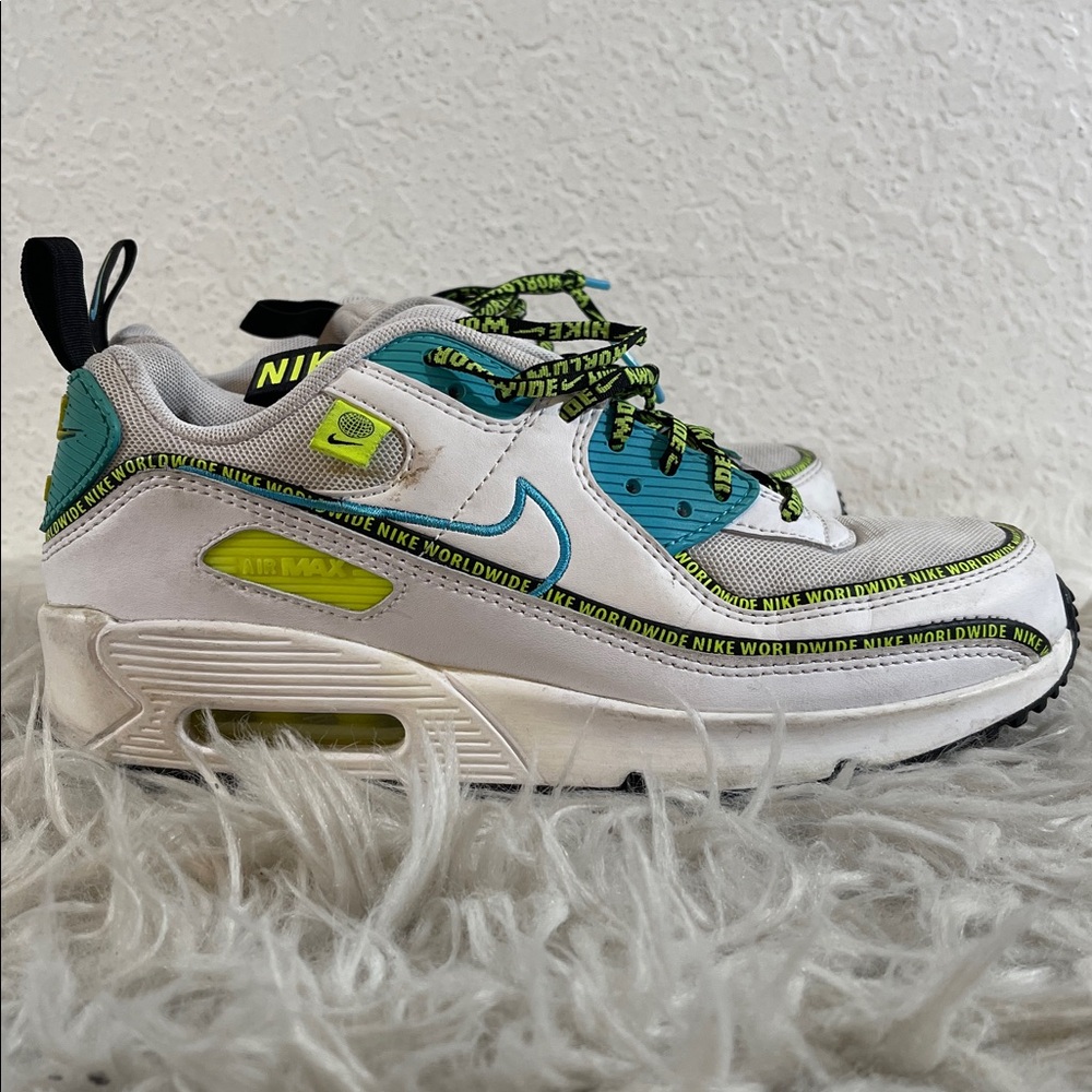 Nike Air Max 90 SE GS Worldwide Blue Fury Volt cv7665-100 Size 6Y Sneakers Youth